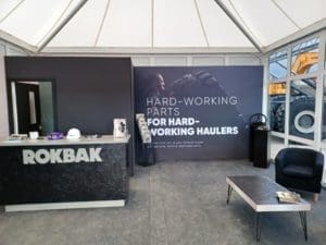 Inside the Rokbak pavilion at the Molson Group open day, where the dealer welcomed customers to discuss their needs